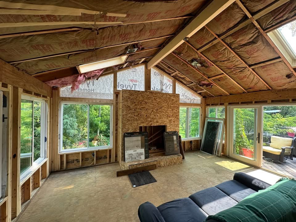 Sunroom framing in progress